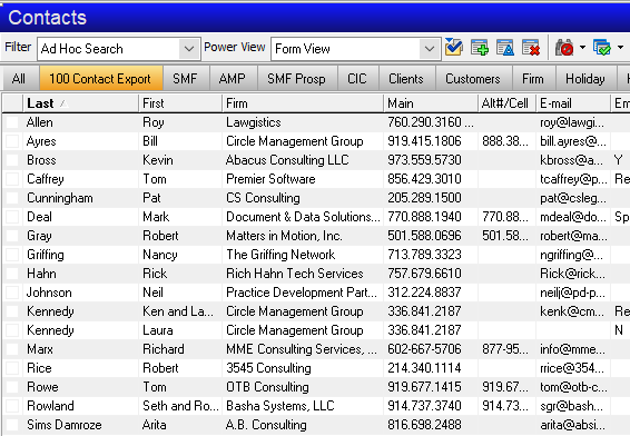 START AT THE CONTACT LIST