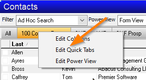 RIGHT-CLICK A TAB. CHOOSE EDIT QUICK TABS