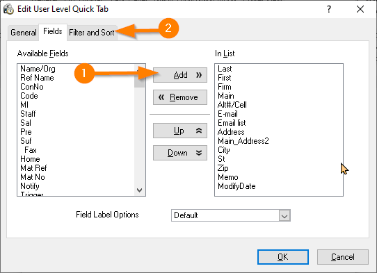 ADD FIELDS USING THE ADD BUTTON. GO TO FILTER AND SORT.