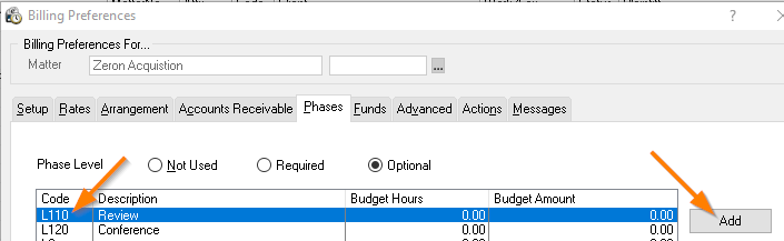 Add Phase code to a Matter