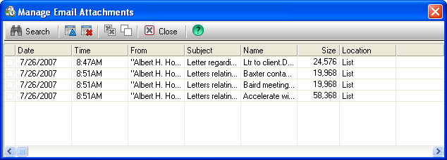 Manage email Attachments