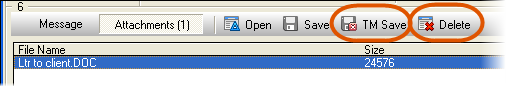 TM Save Button and TM Delete Button